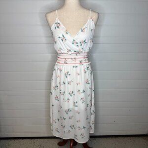 Row A White Floral Midi Dress (NWT)